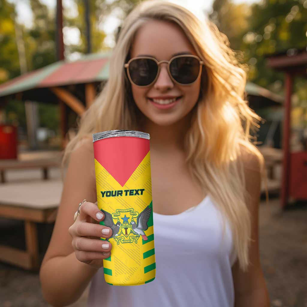 Custom Sao Tome and Principe Football Skinny Tumbler Go Champions - Yellow Color - Wonder Print Shop