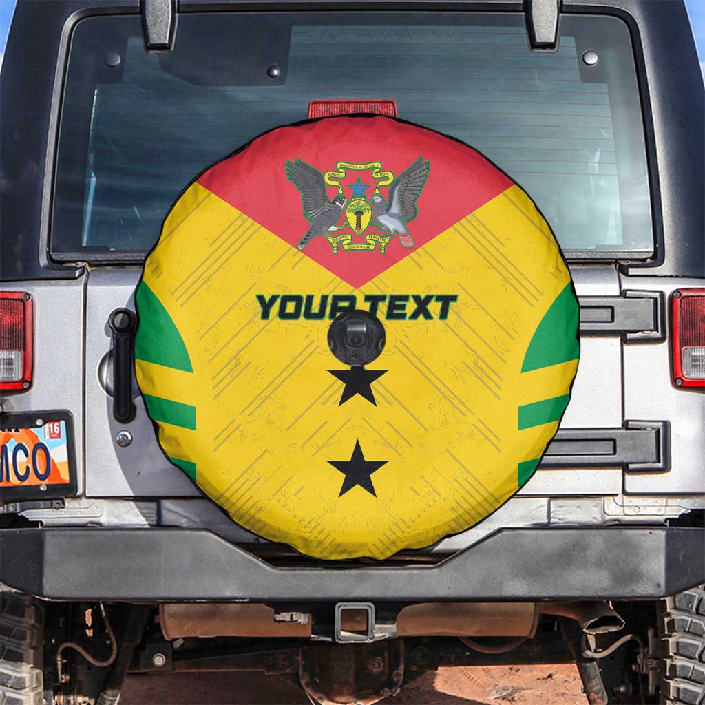 Custom Sao Tome and Principe Football Spare Tire Cover Go Champions - Yellow Ver - Wonder Print Shop