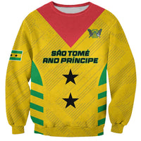 Custom Sao Tome and Principe Football Sweatshirt Go Champions - Yellow Ver - Wonder Print Shop