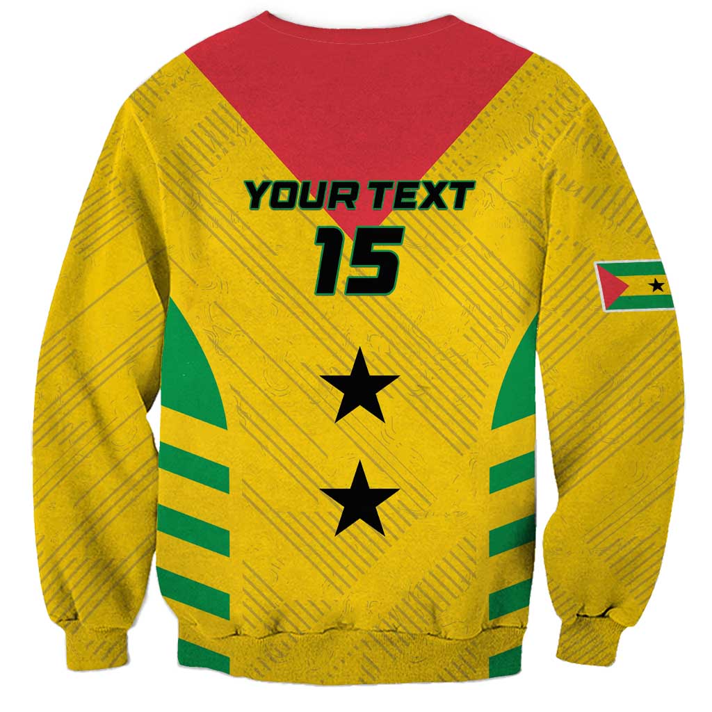 Custom Sao Tome and Principe Football Sweatshirt Go Champions - Yellow Ver - Wonder Print Shop