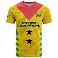 Custom Sao Tome and Principe Football T Shirt Go Champions - Yellow Ver - Wonder Print Shop