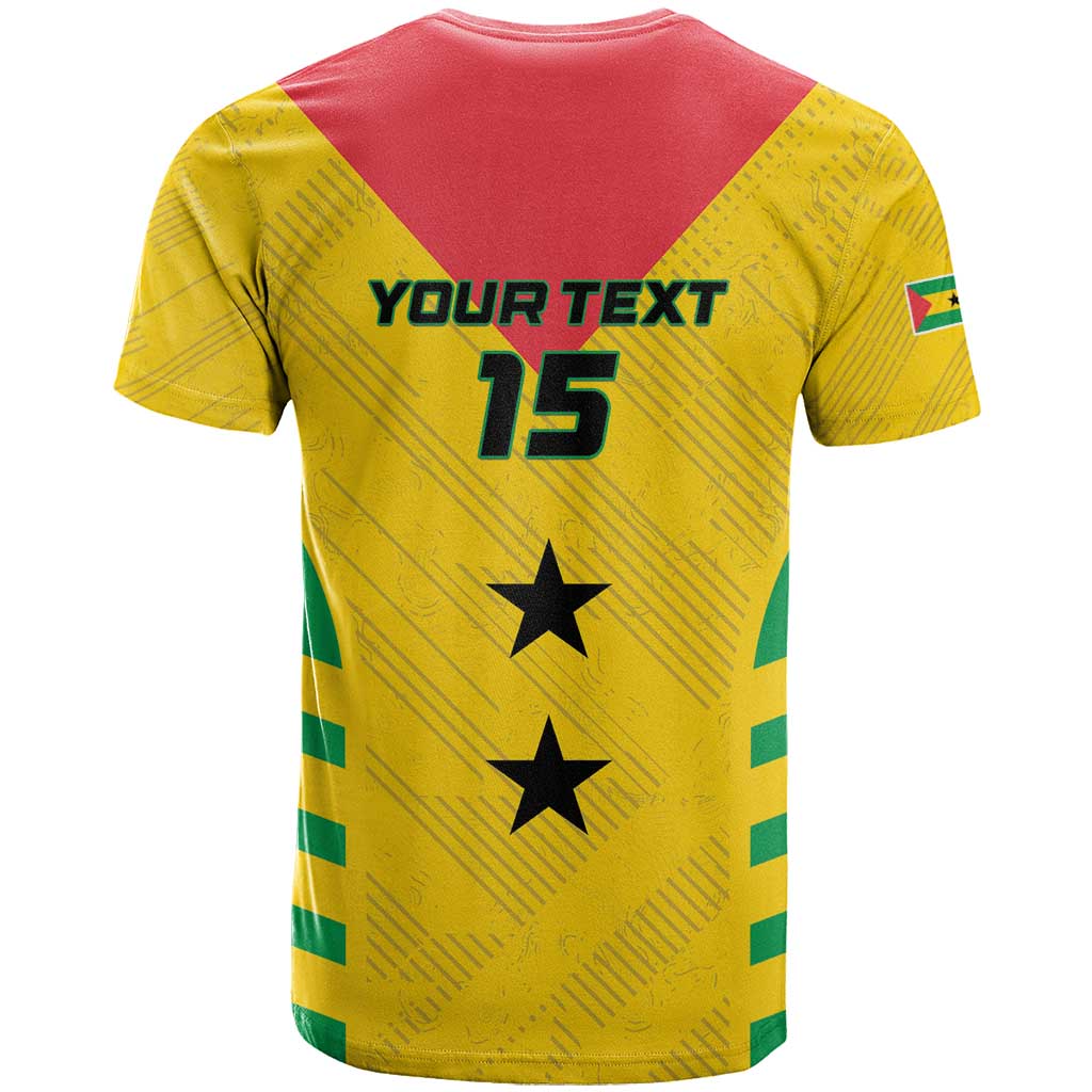 Custom Sao Tome and Principe Football T Shirt Go Champions - Yellow Ver - Wonder Print Shop