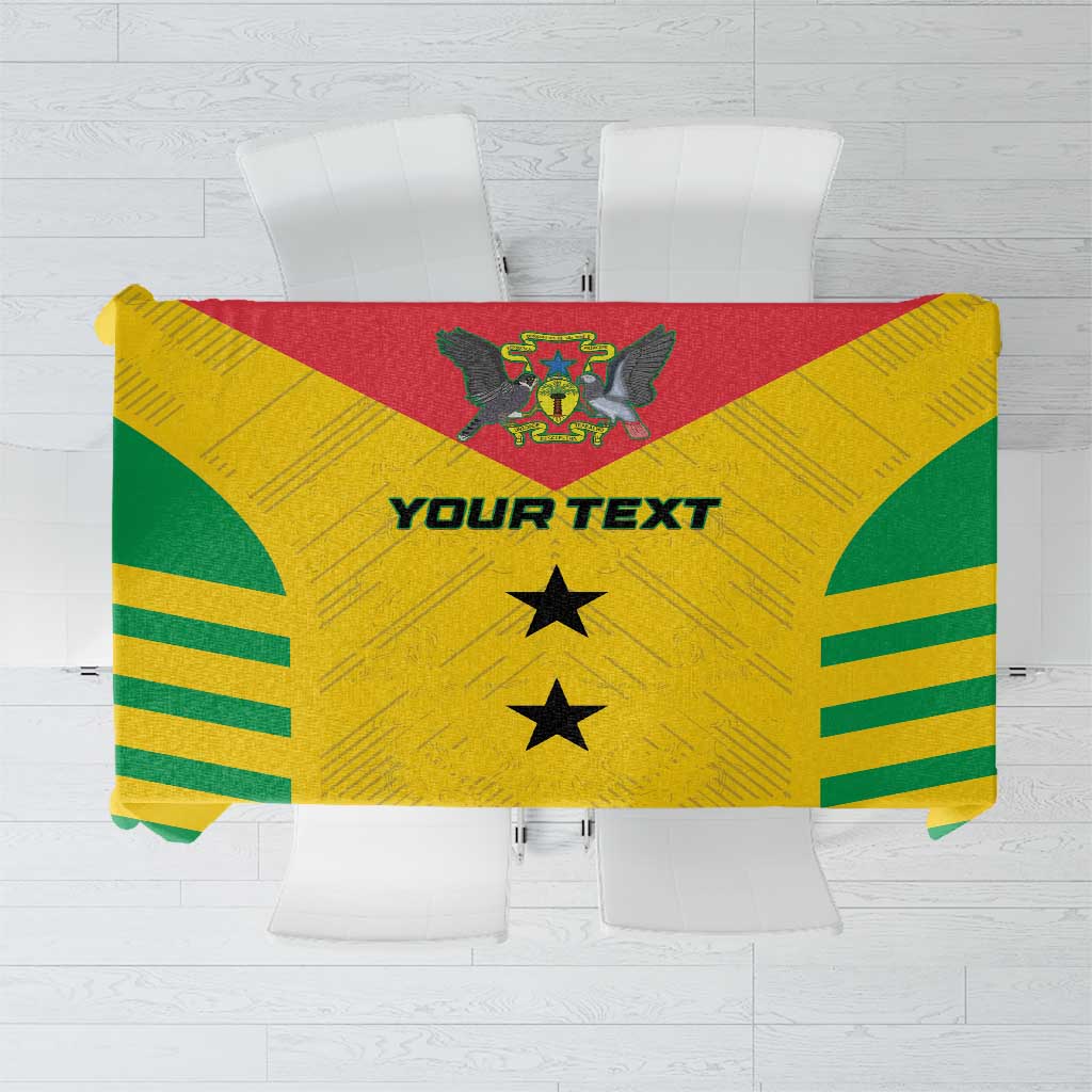 Custom Sao Tome and Principe Football Tablecloth Go Champions - Yellow Ver - Wonder Print Shop