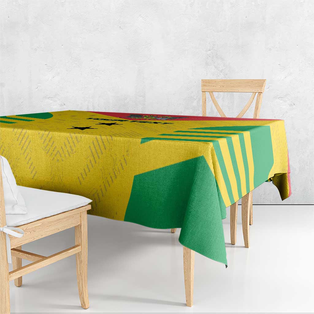 Custom Sao Tome and Principe Football Tablecloth Go Champions - Yellow Ver - Wonder Print Shop