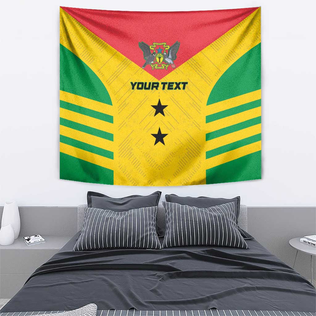 Custom Sao Tome and Principe Football Tapestry Go Champions - Yellow Ver - Wonder Print Shop