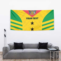 Custom Sao Tome and Principe Football Tapestry Go Champions - Yellow Ver - Wonder Print Shop