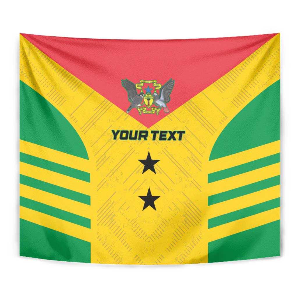 Custom Sao Tome and Principe Football Tapestry Go Champions - Yellow Ver - Wonder Print Shop