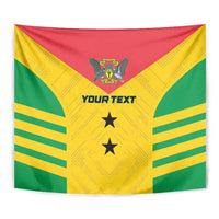 Custom Sao Tome and Principe Football Tapestry Go Champions - Yellow Ver - Wonder Print Shop