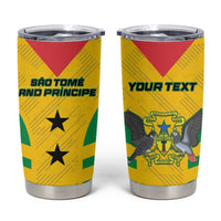 Custom Sao Tome and Principe Football Tumbler Cup Go Champions - Yellow Color - Wonder Print Shop