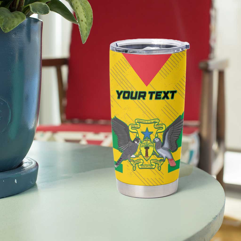 Custom Sao Tome and Principe Football Tumbler Cup Go Champions - Yellow Color - Wonder Print Shop
