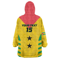 Custom Sao Tome and Principe Football Wearable Blanket Hoodie Go Champions - Yellow Ver - Wonder Print Shop
