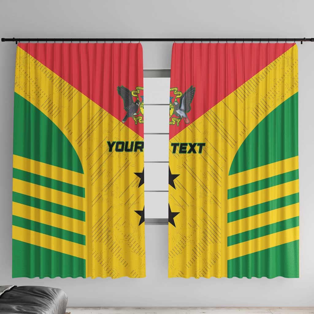 Custom Sao Tome and Principe Football Window Curtain Go Champions - Yellow Ver - Wonder Print Shop