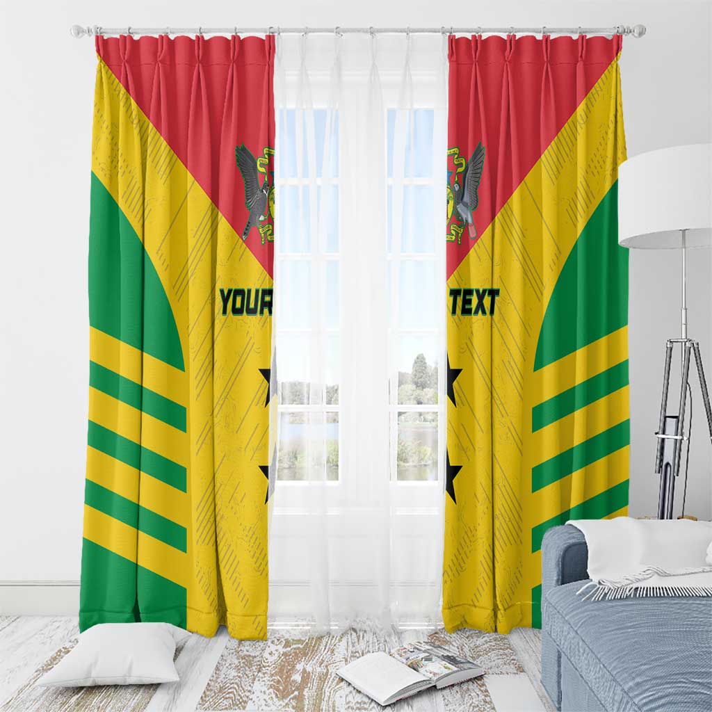 Custom Sao Tome and Principe Football Window Curtain Go Champions - Yellow Ver - Wonder Print Shop