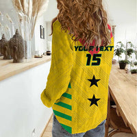 Custom Sao Tome and Principe Football Women Casual Shirt Go Champions - Yellow Ver - Wonder Print Shop