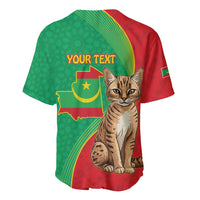 Personalised Mauritania Baseball Jersey African Wild Cat With Coat Of Arms - Wonder Print Shop
