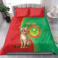 Personalised Mauritania Bedding Set African Wild Cat With Coat Of Arms - Wonder Print Shop