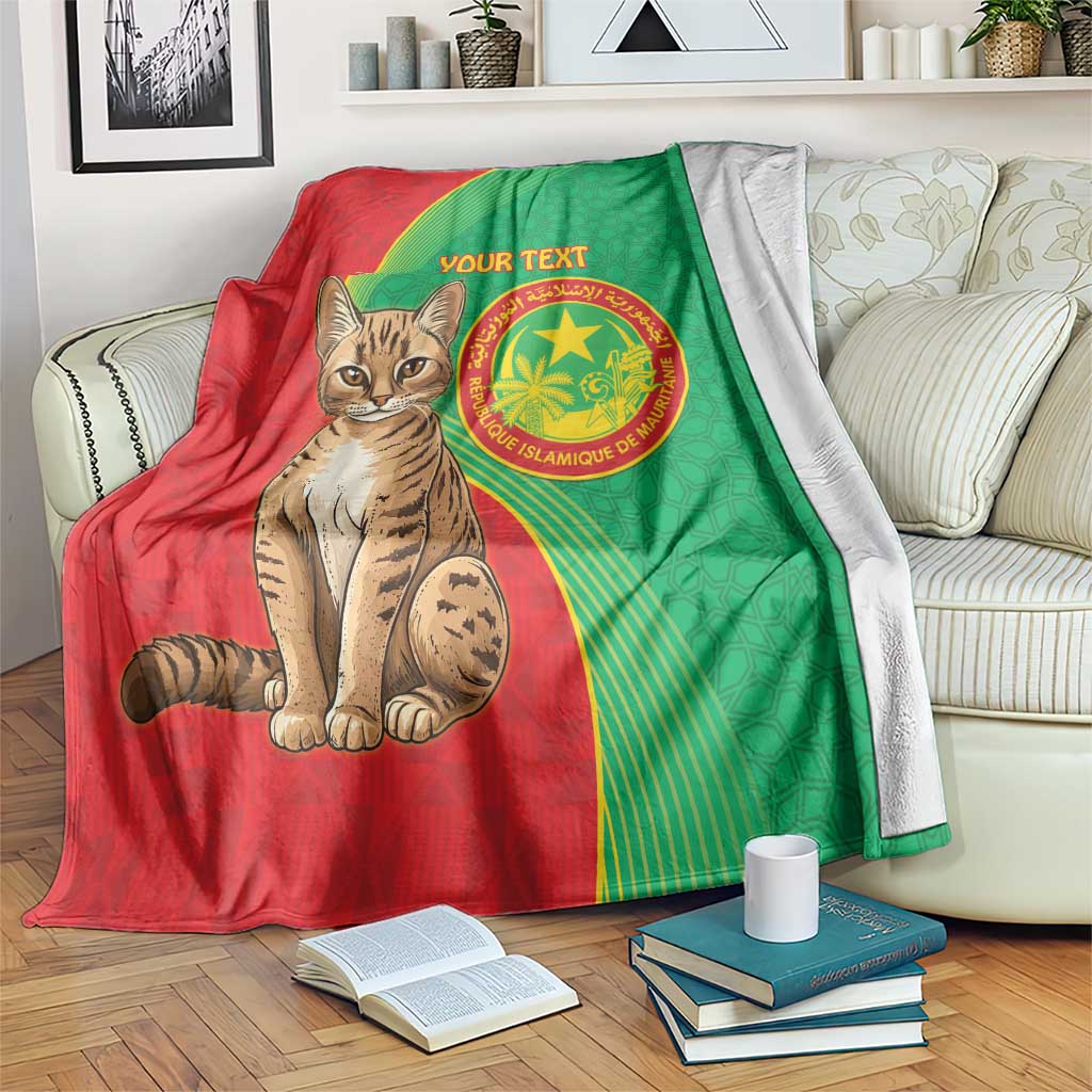 Personalised Mauritania Blanket African Wild Cat With Coat Of Arms