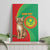 Personalised Mauritania Canvas Wall Art African Wild Cat With Coat Of Arms - Wonder Print Shop