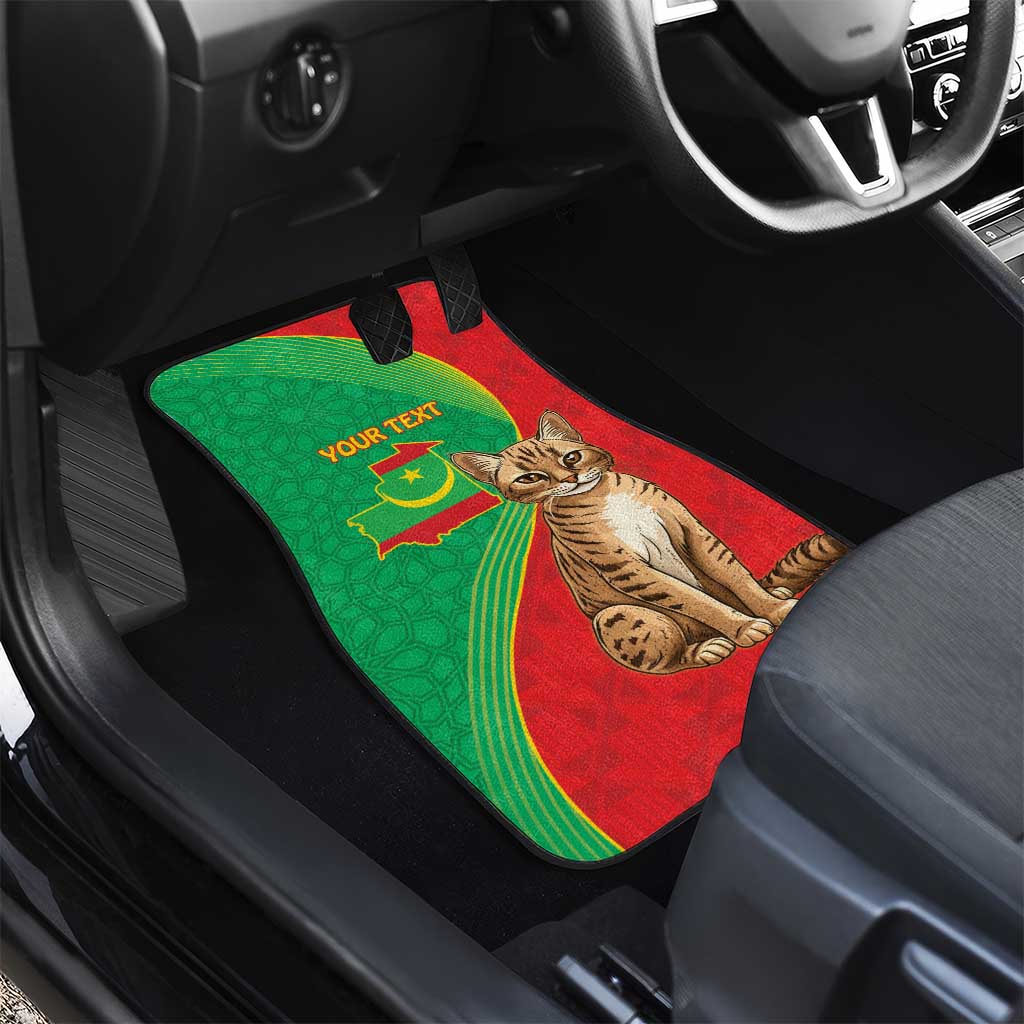 Personalised Mauritania Car Mats African Wild Cat With Coat Of Arms - Wonder Print Shop