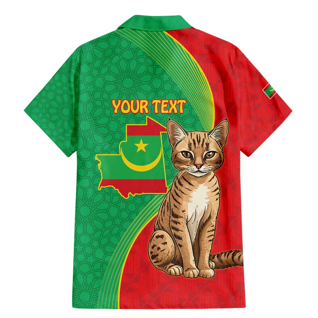 Personalised Mauritania Family Matching Mermaid Dress and Hawaiian Shirt African Wild Cat With Coat Of Arms - Wonder Print Shop