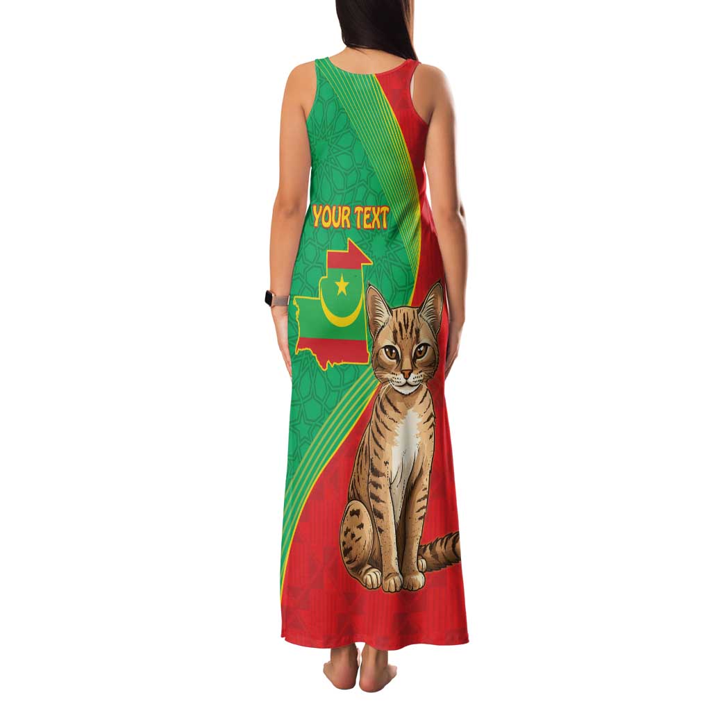 Personalised Mauritania Family Matching Tank Maxi Dress and Hawaiian Shirt African Wild Cat With Coat Of Arms - Wonder Print Shop