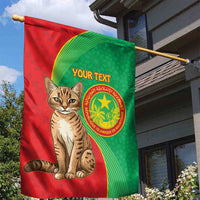Personalised Mauritania Garden Flag African Wild Cat With Coat Of Arms - Wonder Print Shop