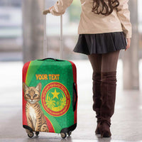 Personalised Mauritania Luggage Cover African Wild Cat With Coat Of Arms - Wonder Print Shop