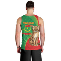 Personalised Mauritania Men Tank Top African Wild Cat With Coat Of Arms - Wonder Print Shop