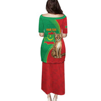 Personalised Mauritania Puletasi African Wild Cat With Coat Of Arms - Wonder Print Shop