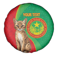 Personalised Mauritania Spare Tire Cover African Wild Cat With Coat Of Arms - Wonder Print Shop