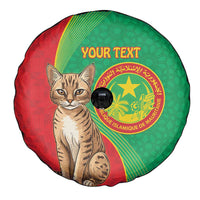 Personalised Mauritania Spare Tire Cover African Wild Cat With Coat Of Arms - Wonder Print Shop