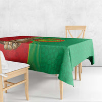Personalised Mauritania Tablecloth African Wild Cat With Coat Of Arms - Wonder Print Shop