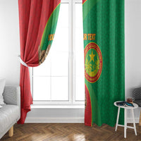 Personalised Mauritania Window Curtain African Wild Cat With Coat Of Arms - Wonder Print Shop