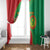 Personalised Mauritania Window Curtain African Wild Cat With Coat Of Arms - Wonder Print Shop
