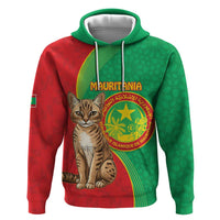 Personalised Mauritania Zip Hoodie African Wild Cat With Coat Of Arms - Wonder Print Shop