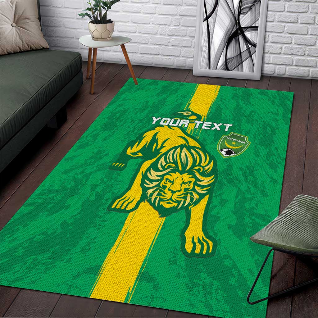 Custom Mauritania Football Area Rug Go Al-Murabitun - Wonder Print Shop