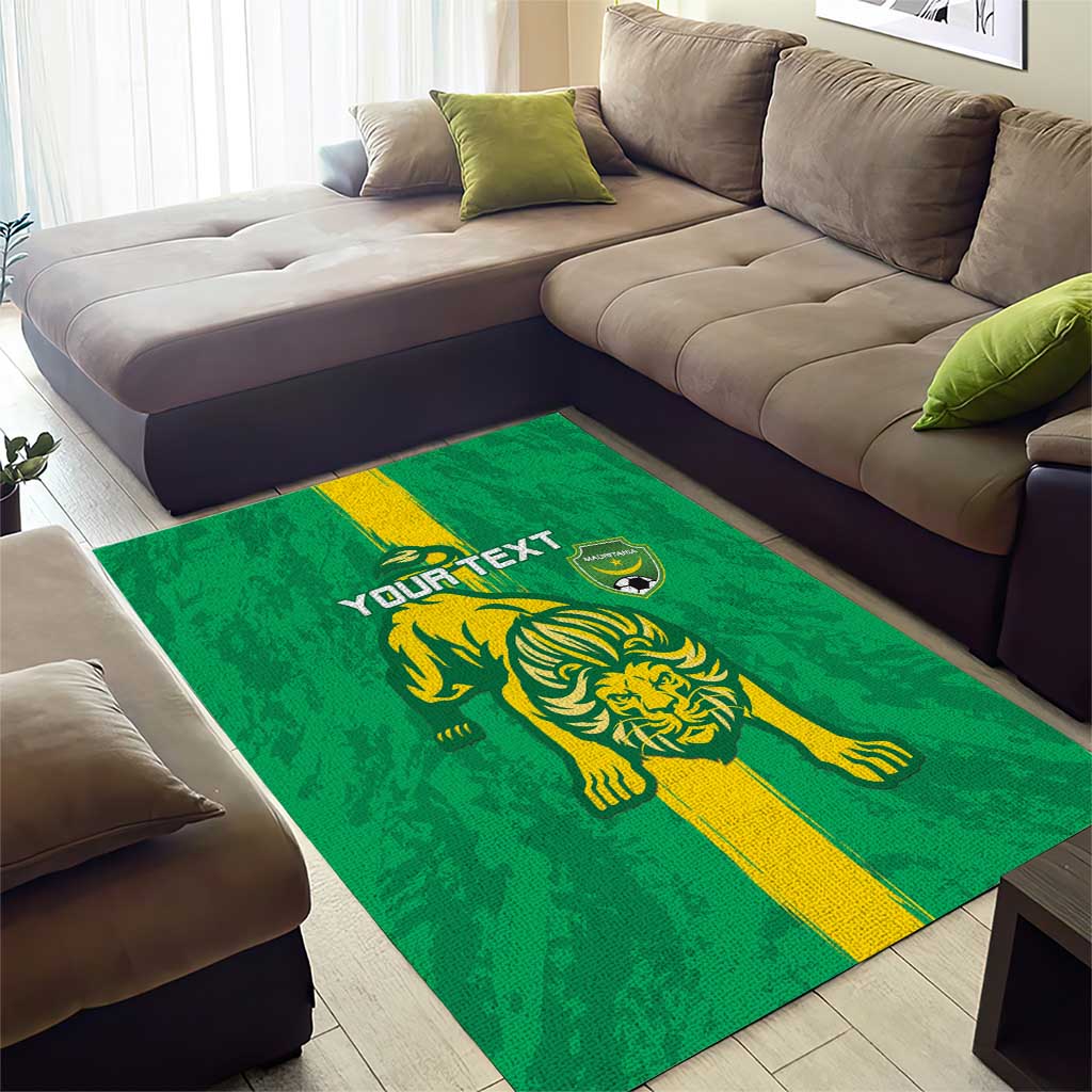 Custom Mauritania Football Area Rug Go Al-Murabitun - Wonder Print Shop