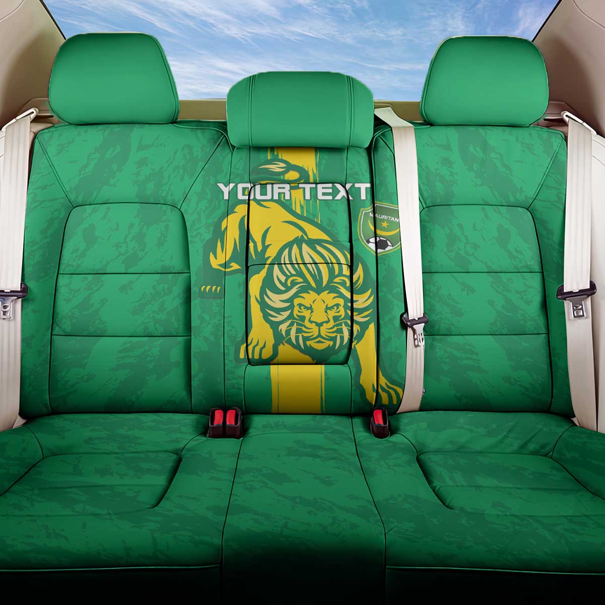 Custom Mauritania Football Back Car Seat Cover Go Al-Murabitun - Wonder Print Shop