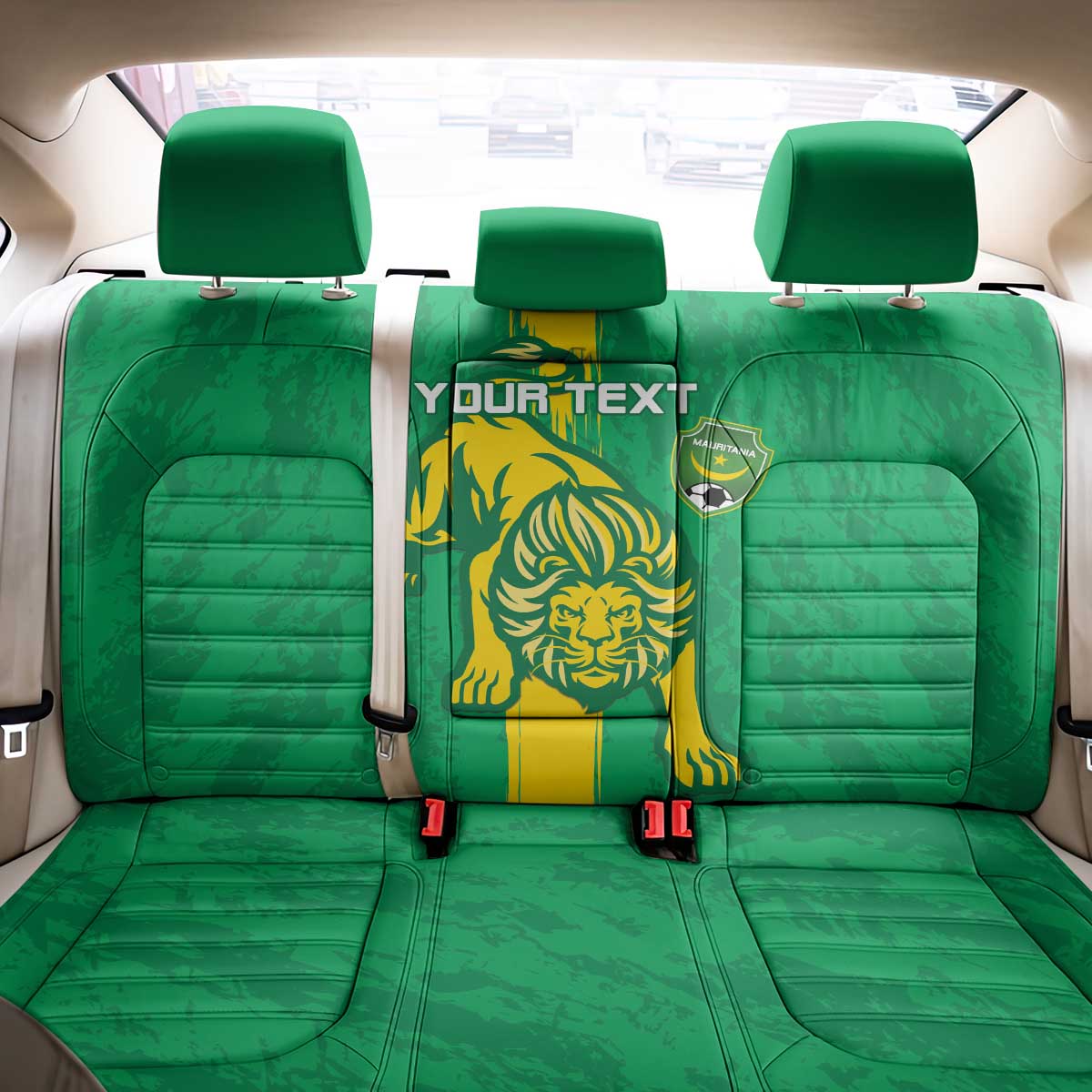 Custom Mauritania Football Back Car Seat Cover Go Al-Murabitun - Wonder Print Shop