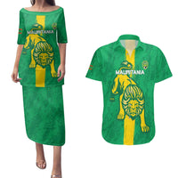 Custom Mauritania Football Couples Matching Puletasi and Hawaiian Shirt Go Al-Murabitun