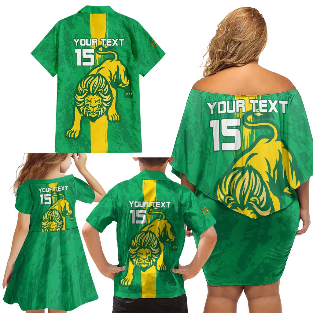 Custom Mauritania Football Family Matching Off Shoulder Short Dress and Hawaiian Shirt Go Al-Murabitun - Wonder Print Shop