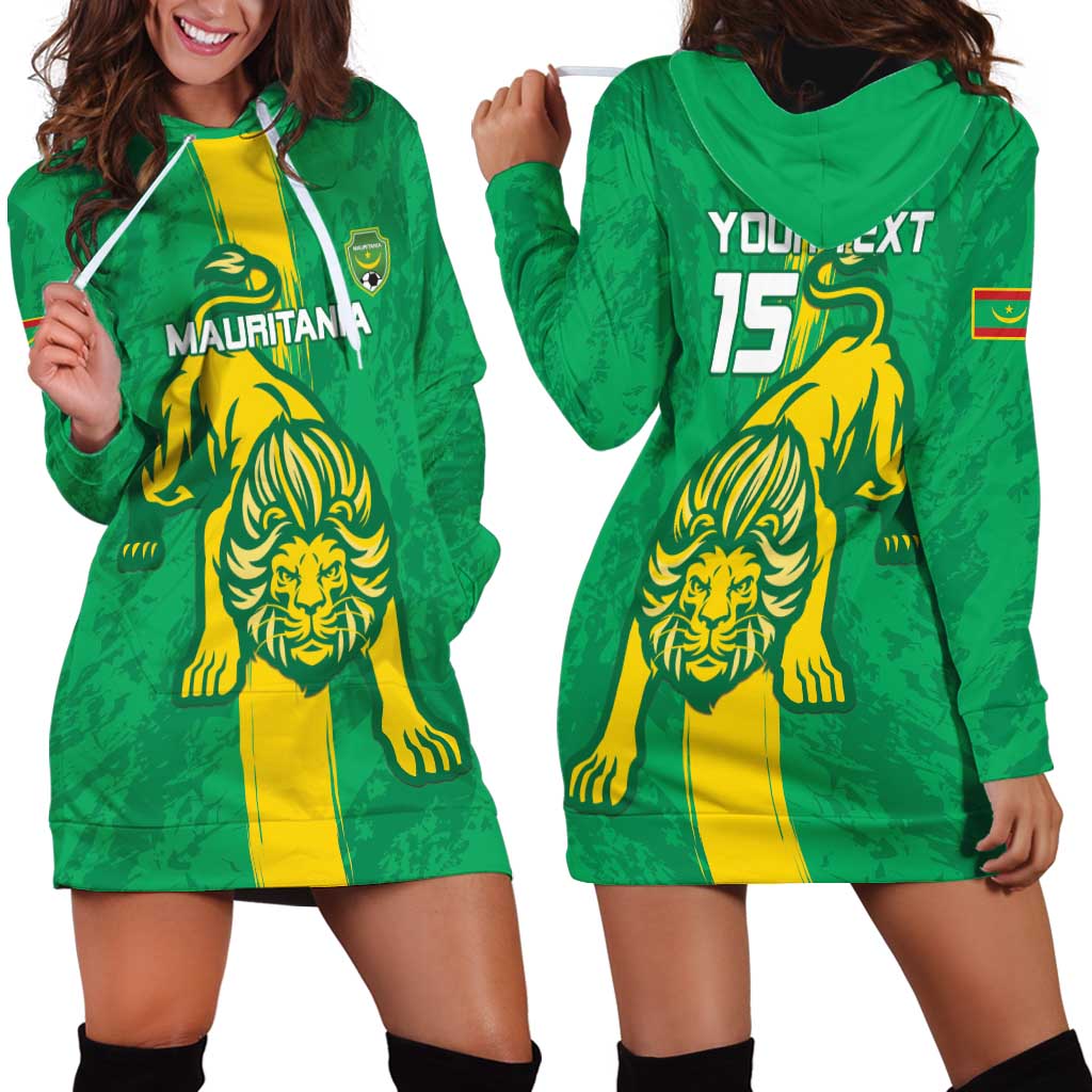 Custom Mauritania Football Hoodie Dress Go Al-Murabitun - Wonder Print Shop