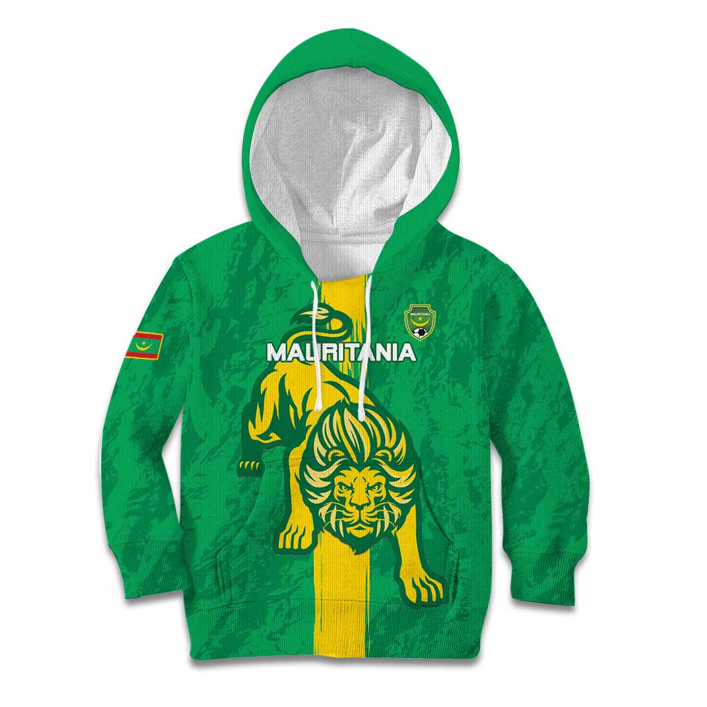 Custom Mauritania Football Kid Hoodie Go Al-Murabitun - Wonder Print Shop