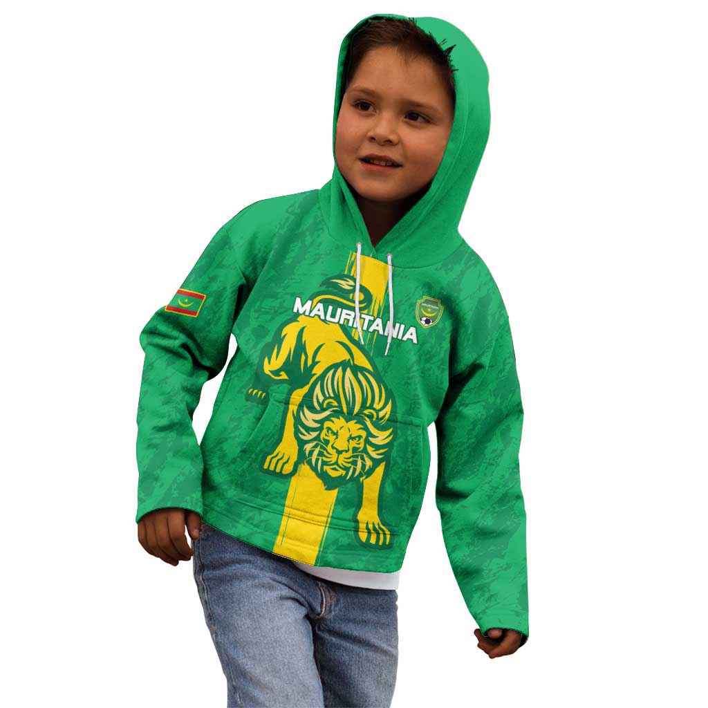 Custom Mauritania Football Kid Hoodie Go Al-Murabitun - Wonder Print Shop
