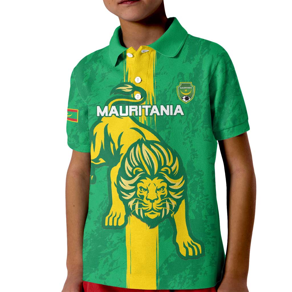 Custom Mauritania Football Kid Polo Shirt Go Al-Murabitun - Wonder Print Shop