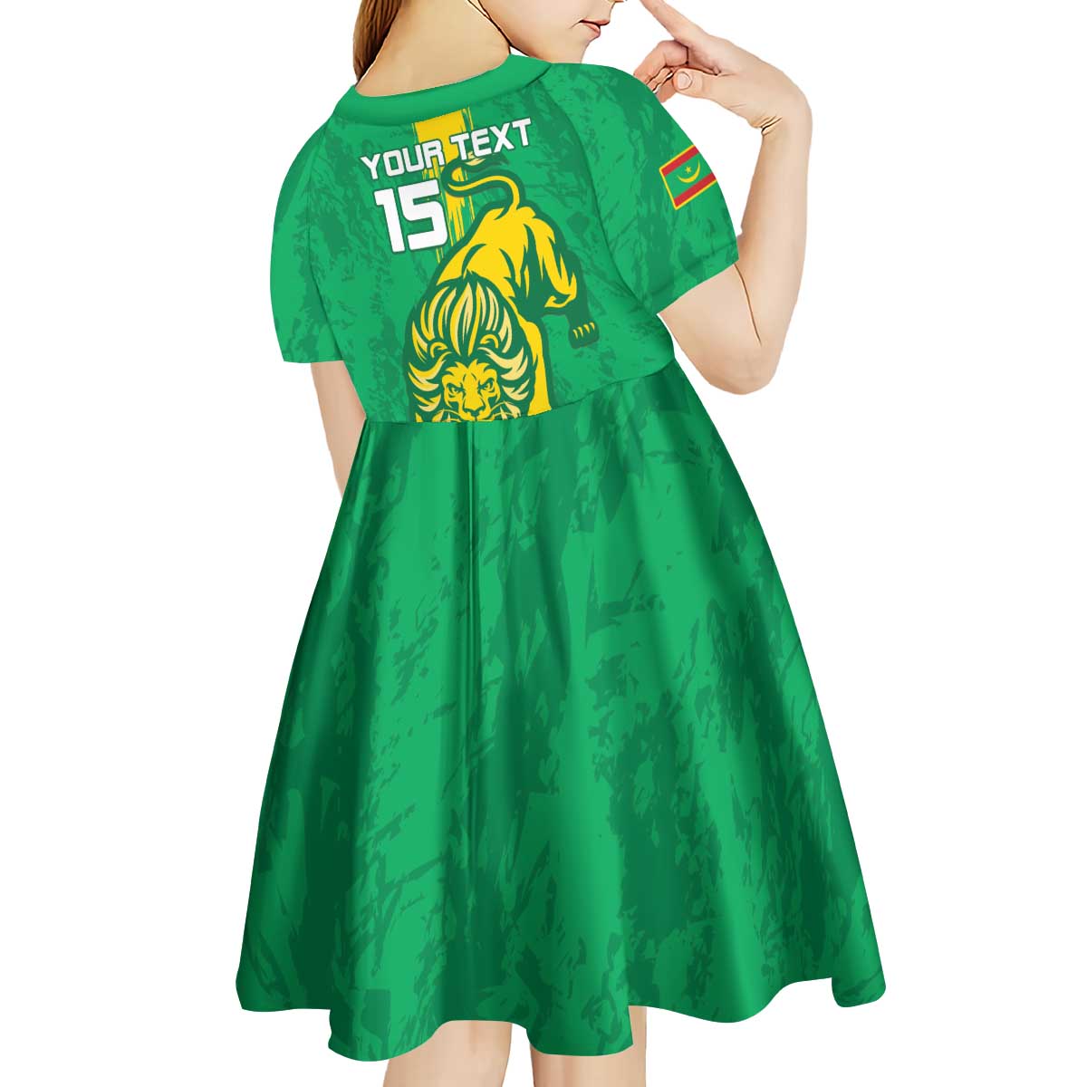 Custom Mauritania Football Kid Short Sleeve Dress Go Al-Murabitun - Wonder Print Shop