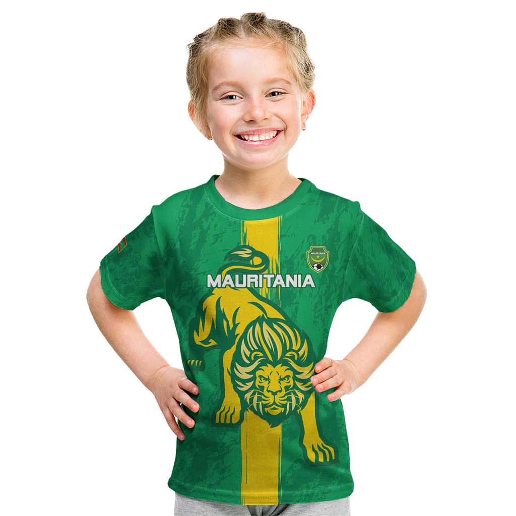 Custom Mauritania Football Kid T Shirt Go Al-Murabitun - Wonder Print Shop