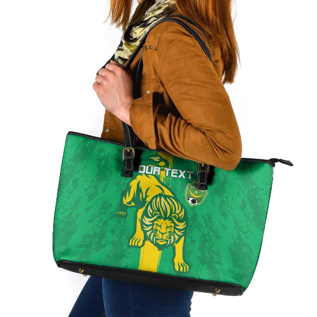 Custom Mauritania Football Leather Tote Bag Go Al-Murabitun