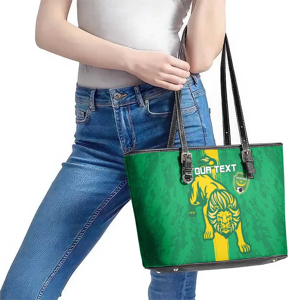 Custom Mauritania Football Leather Tote Bag Go Al-Murabitun