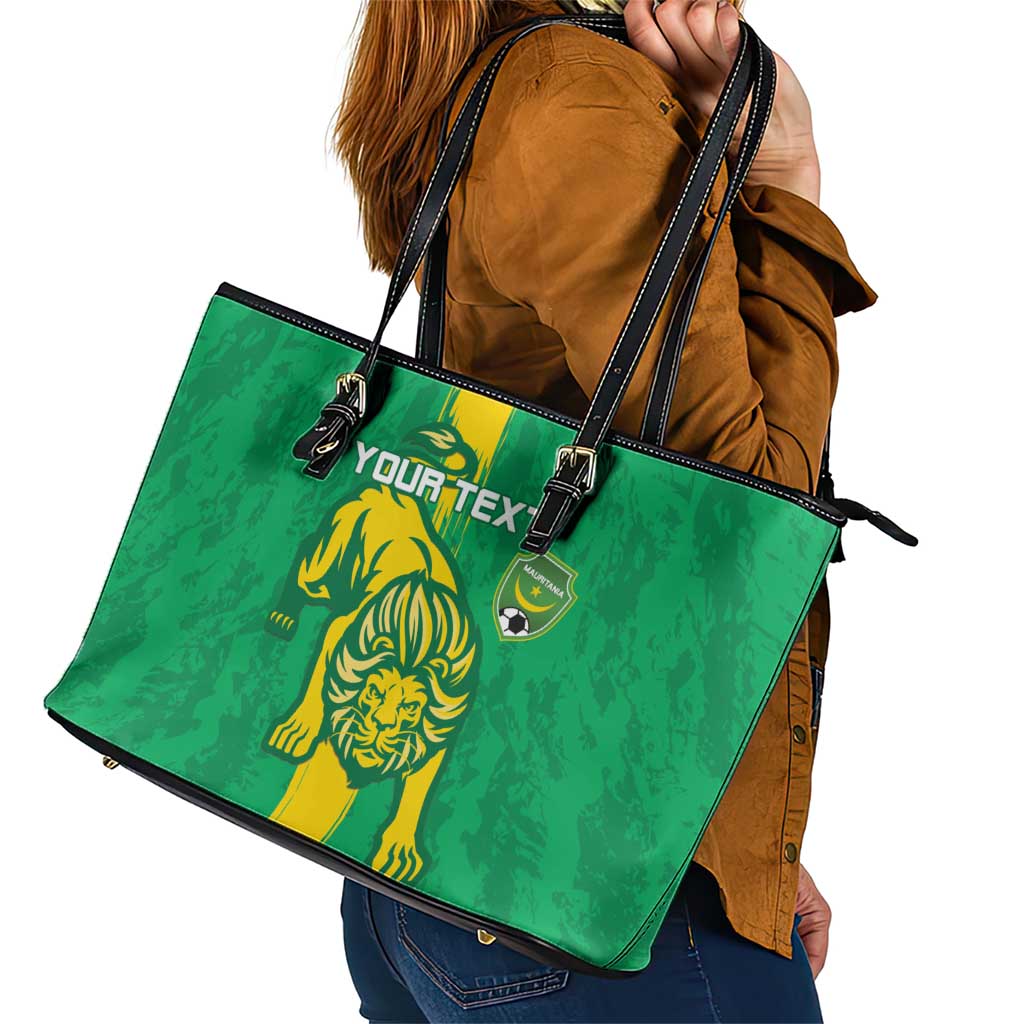 Custom Mauritania Football Leather Tote Bag Go Al-Murabitun